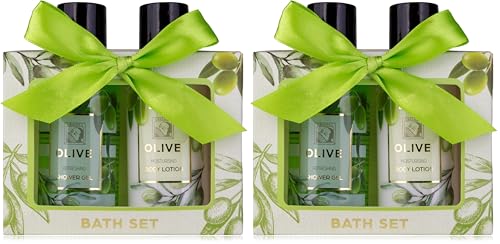 Accentra - set de ducha set de regalo para mujer OLIVE en una hermosa caja de regalo - set de cuidado de 2 partes con gel de ducha y loción corporal - set de regalo de bienestar para cumpleaños