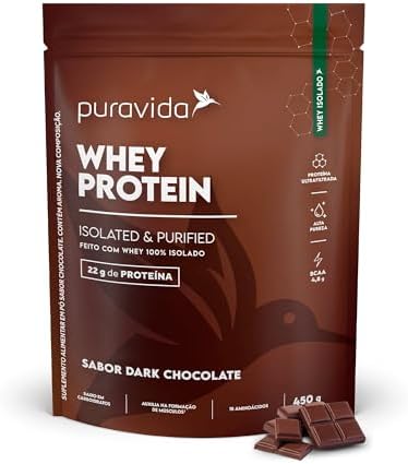 Puravida Proteínas Whey Protein Isolado Dark Chocolate 450g