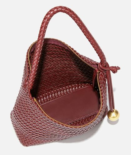 Bolso Tote tejido de cuero sintético para mujer miniatura 6