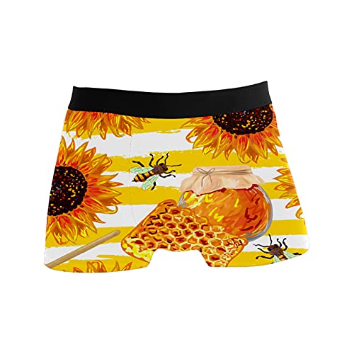 NO Calzoncillos tipo bóxer para hombre, transpirables, elásticos, regalos para jóvenes, girasoles, abejas, panal, 1 color, L
