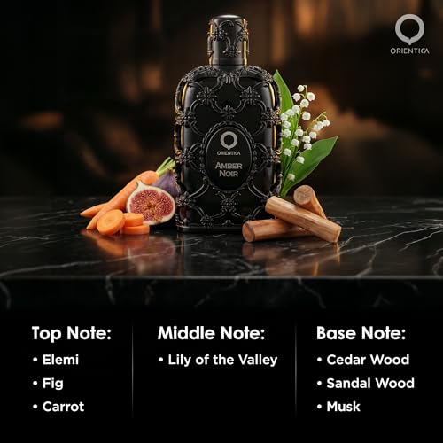 Orientica Luxury Amber Noir Eau De Parfum 80ml - Spicy Mens Cologne with Elemi, Fig, Carrot, Cedar, Musk Notes - Perfume for Men & Women - Woody Arabic Perfume Men & Women - Image 3