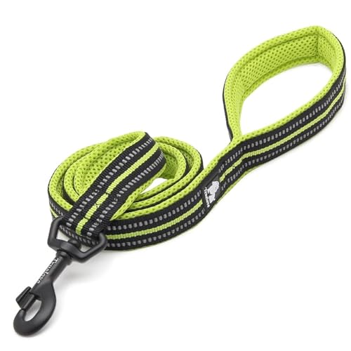 TRUE LOVE Guinzaglio riflettente per cane, lunghezza 110 cm TLL2111 (giallo fluo, M)