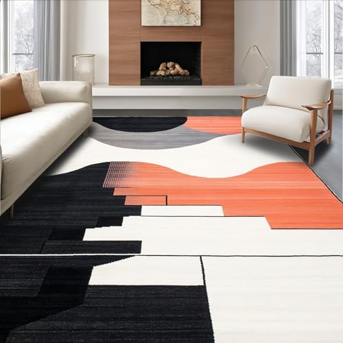 ODIKA Flatwoven High Traffic Area Rug 6x9, Ascending Steps Modern