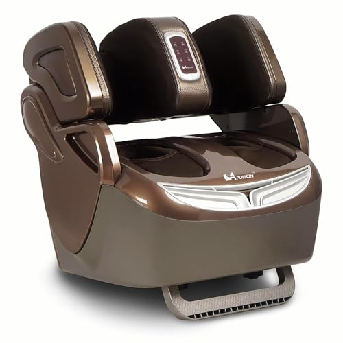 Image of Apollon 868 /416 Leg, foot, Thigh & Knee Massager, For Pain Relief Heating Therapy With 3 Level of Intensity 40 Kind of Different Massage Combination With 360 full Wrap Airbags, Corded Electric(Brown)