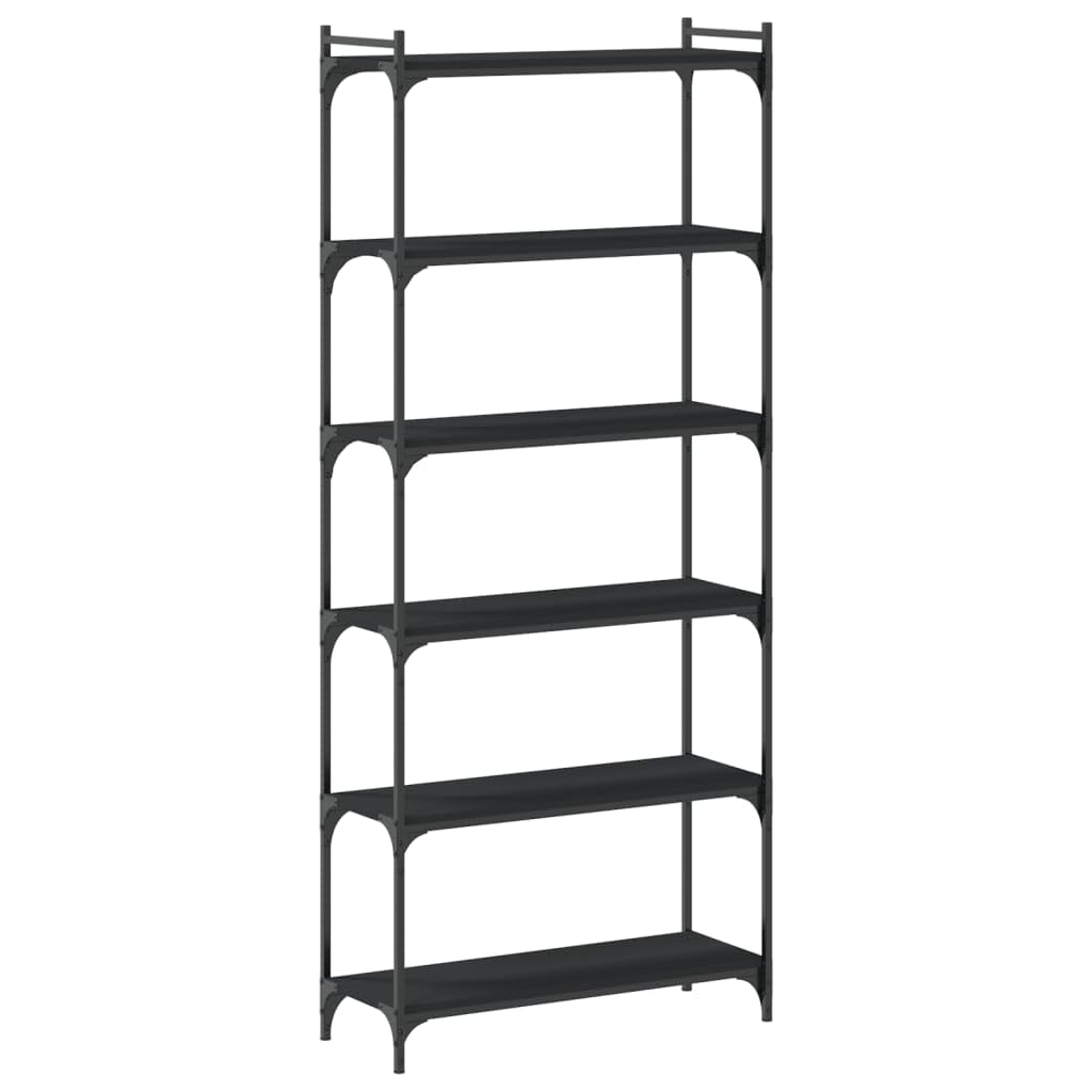 Generisch Bücherregal 6 Böden Schwarz 80x30x188 cm Holzwerkstoff,Möbel,Regalsysteme,Bücherregale Bücherschränke-837682