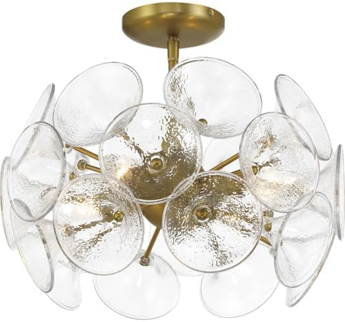 Minka Lavery 3654-695 Winter Semi Flush, 4 B10.5 Candelabra E12 Socket(s), Soft Brass (Bulbs Not Included)