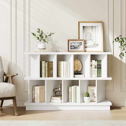 47.24" x 331.5" Garvee 8 Cube Storage Shelf Organizer w/ 10 Removable Back Panels (White, White/Walnut) - image 1