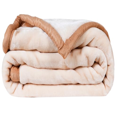 Image of ABRAZO Reversible Mink Blanket for Winter & AC | Double Bed 220x240 cm Soft & Warm Blanket /Dohar /Quilt /Comforter | All Season Use | (Mauve)