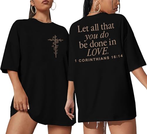 Christian Shirts for Women Oversized Jesus Shirt Religious Faith Tshirts Inspirational Graphic Tees Short Sleeve Top