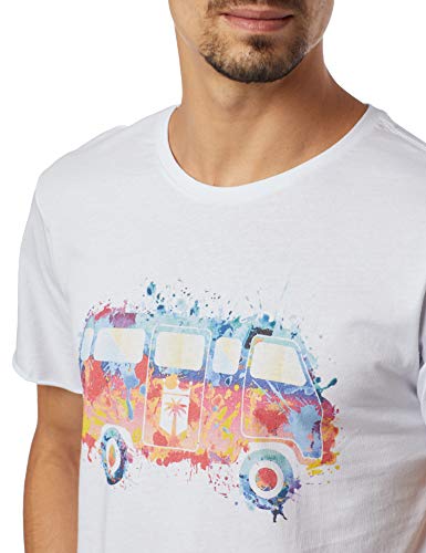 Joss Camiseta Básica Estampada Masculino, Médio, Branco