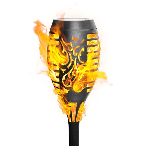Anordsem Solor Lights for Garden: Waterproof LED Bulb Flickering Dancing Flame Effect - Halloween Decorations Lighting for Path Fence Patio - Gardening Gifts for Women Homeowners
