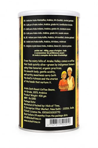 Nick Of Time Indian Araku Coffee Beans 400g miniatura 2