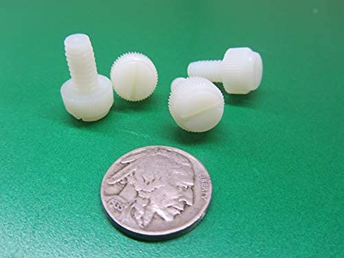Nylon Knurled Slotted Head Thumb Screws Natural 1/4-20 x .500 Length 200 Pcs