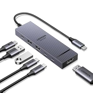 UGREEN USB C Hub, Revodok Pro 106 USB-C Multiport Adaptor, Type-C to HDMI Adapter with 4K@60Hz HDMI, 4x 10Gbps USB-A & C Data Port, 100W PD, Aluminum Dock for MacBook, iPad Pro, HP Laptops, Mac Mini