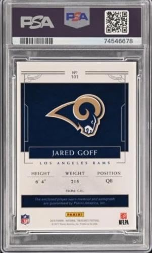 Jared Goff '16 National Treasures Platinum 1/1 Rookie Nfl Shield Patch Auto Psa - Football Slabbed Autographed Rookie Cards