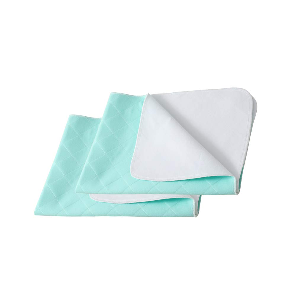 Beedsooth Set di 2 Assorbente Impermeabile Coprimaterasso, Lavabile Incontinenza Protezioni Materasso Foglio per Bebè Bambini Adulti Animale Domestico, Anziane - Verde, 86x132cm
