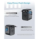 Universal Travel Adapter, VINTAR International Power Adapter with 6A 3 USB C and 2 USB Ports, All in One Travel Essentials Plug Adapter, Worldwide Outlet Converter for Europe UK USA AUS(Type C/G/A/I) - Image 3