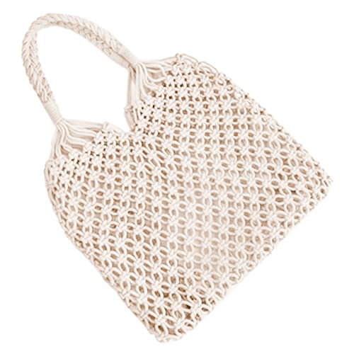Women Crochet Beach Tote Bag Handwoven Large Shoulder Handbag for Travel Daily Use Stylish Woven Mesh Beach Bag