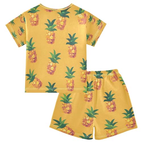 senya Short Sleeve Pajamas Sets Summer Cotton Sleepwear Painting Pineapple2