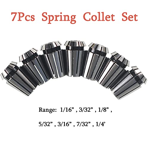 Kimllier KM-1650112-203932-LR 7Pcs Carbon Steel Er11 Spring Collet Set 1/16 thumb #2