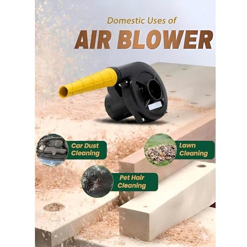 Image of Elmico 700W Electric Air Blower for PC and AC Cleaning - 100% Copper Armature Motor, 40 Mins Continuous Use, Heavy Duty Dust Cleaner Blower with High Suction & Air Flow (Yellow & Black)