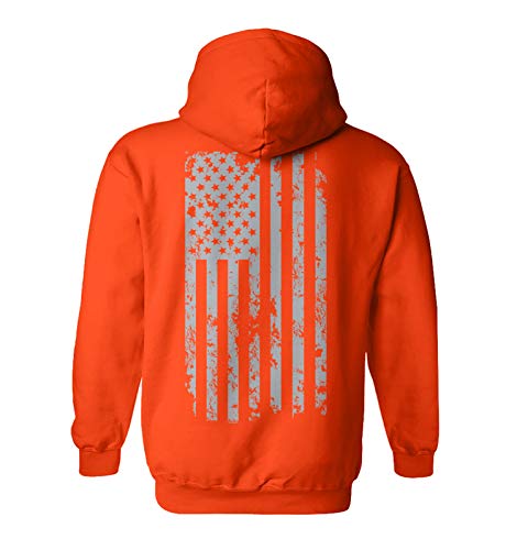 Haase Unlimited Silver American Flag - USA Patriotic Freedom Unisex Hoodie Sweatshirt