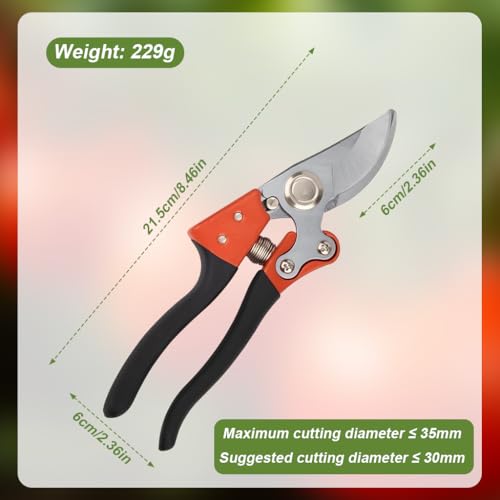 Image of HASTHIP Gardening Scissor, Pruner High Manganese Steel Gardening Shear with Safety Lock, Plant Cutter for Home Garden, Spring-Loaded Hand Pruner Cutter for Plants, Flowers, and Branches