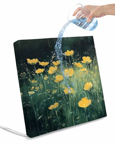 Spring Floral Outdoor Cushion Chair Cover Set of 4 - Waterproof Couch Seat Covers, Modern Oil Painting Yellow Botanical Green Patio Furniture Protector Cushions Slipcovers for Sofa/RV, 22