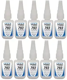 kit combo Super Cola Instantânea 793 Tek bond 10 x 20g - 10 unidades, rápida, reparo, forte, artesanato, rápido, secagem rápida, instantâneo, super bonder, revenda.