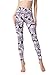 [アシュレイ] ヨガ レギンス レディース 吸汗速乾 ストレッチ 9分丈 スポーツウェア 花 プリント 柄パンツ (04#) YG282,S