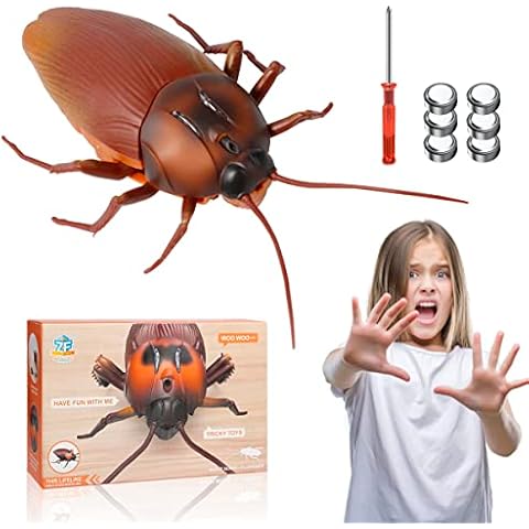Realistic Cockroach Toy, Smart Sensing Cockroach Toy Automatic Fast Moving Infrared Induction Fake Roach with LED Light for Kids Halloween Prank Toys Birthday Gifts Cat Interactive Toys By MYCreator Cover