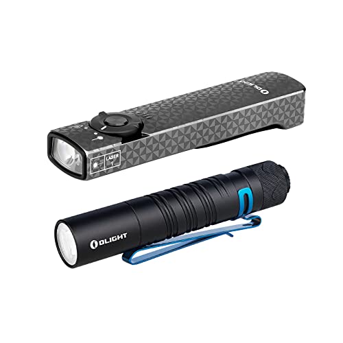OLIGHT Arkfeld 1000 Lumens Dual Light Source EDC Flashlight with I5R EOS 350 Lumens Rechargeable Tail-Switch LED Flashlight Powered by USB Rechargeable Battery