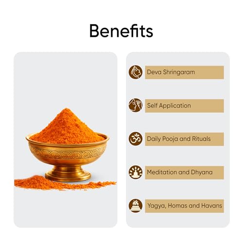 Image of Natural Orange Sindoor | 50 g | Pack of 1 | Pure Bhagwa Roli Kumkum Powder for Hanuman & Pooja