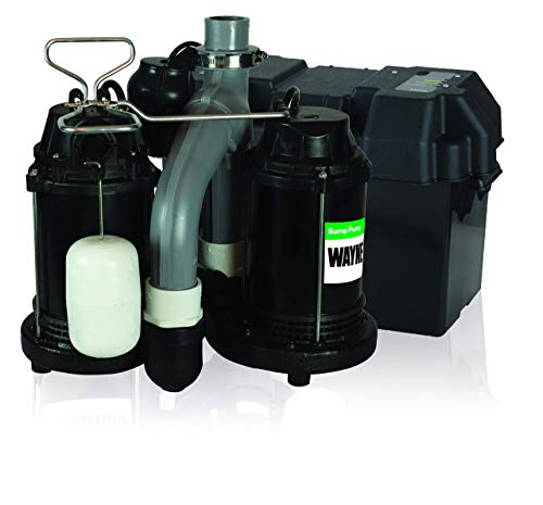 Wayne WSS30V Upgraded Combination 1/2 HP and 12-Volt Battery Back Up System (Renewed)