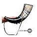 AleHorn Gjallarhorn XL Authentic Handcrafted Viking Blow Horn War Bugle for Sounding Winding Blowing Signaling with Leather Strap and Drawstring Bag