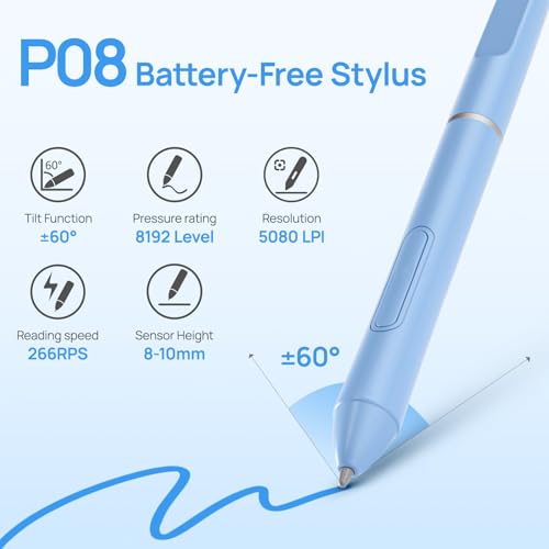 Image of Parblo Drawing Tablet N7B,7x4 inch Graphics Drawing Tablet with Battery-Free Pen P08,4 Customizable Express Keys,Compatible with Windows,Mac,Android,Chromebook