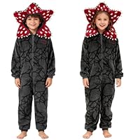 Unisex Demogorgon Bodysuit One Piece Demogorgon Contume Pajamas Hooded Fleece Sleepwear Jumpsuit Winter Onesie Christmas Pajama for Kids (UK, Numeric, 160, Regular) Brown