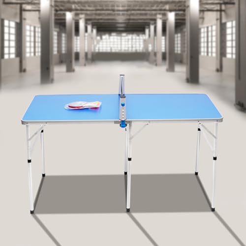 Faltbarer Ping Pong Tisch Tennis Table, mit Netz, 2 Schläger, Freizeittisch, 152 X 76 X 76 cm Indoor Outdoor Tennistisch – Bild 3