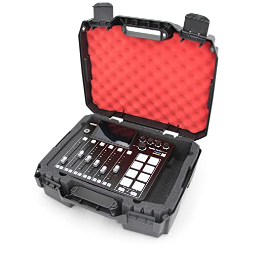 Casematix Hard Case Compatible With Rode Rodecaster Pro 2 Podcast Mixer , Podcaster Wireless Microphones And Adapters - Impact Resistant Exterior With Shock Absorbing Custom Foam #TOP4