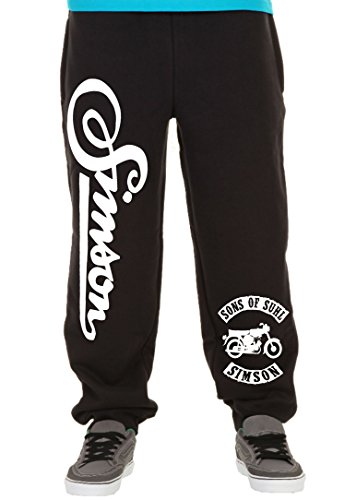 Uglyshirt89 Sons of Suhl Jogginghose | DDR | Osten | Männer | Herrn | Simson | Schwalbe | Wartburg | Trabant | Fun  S Schwarz