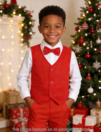 Image of A&J DESIGN Toddler Boys Formal Clothes Suspender Outfit Dress Suit 12M - 6Y