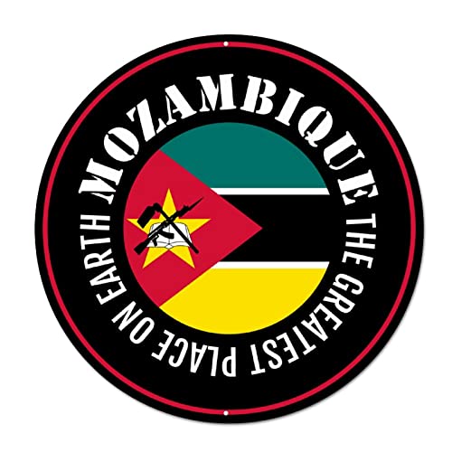 Bomehhjuli Welcome Sign for Wall Mozambique Flag Round Tin Sign The Greatest Place on Earth �A���~�j�E���T�C�� ���U���r�[�N�̗��l ���邢������ �z�[��/�L�b�`��/