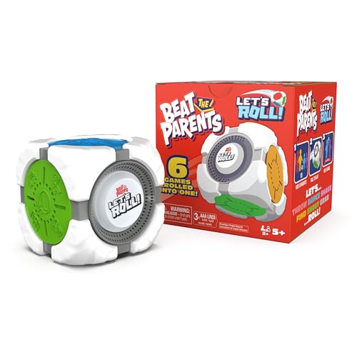 Spin Master Games, Beat The Parents: Let’s Roll, 6-in-1 Electronic Game Cube, Fun Activity for Kids, Family Game Night, Interactive Toy, 2-6 Players, for Ages 5 & Up