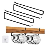 LveSunny Tumbler Lid Organizer,2 Pack Cup Lid Organizer for Yeti Tumbler Lids,Single Water Bottle Lid Organizers Holds Up to 12 Lids, Space Saving Under Cabinet Lids Holder Rack,Black