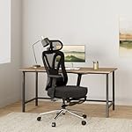 Hbada P5 Ergonomic Office Chair, Desk Chair with Adjustable Lumbar Support and Height, Comfortable Mesh Computer Chair with Footrest 2D Headrest, Swivel Tilt Function Black - Image 2