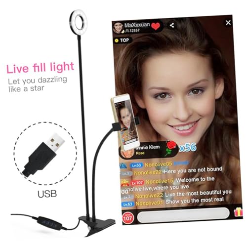 Luz de relleno Sewroro con anillo LED y trípode ajustable para directos impecables 3