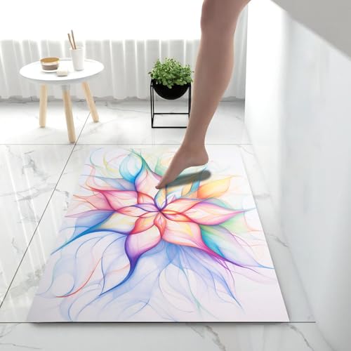 Paillasson géométrique 40x60cm tapis de sol lavable abstrait - 4