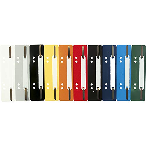 Preisvergleich Produktbild Exacompta 426025B Packung (mit 250 Einhängeheftstreifen aus PP mit Doppellochung, ideal für Dokumente Din A4, 35 x 150 mm) 250er Pack farbig sortiert