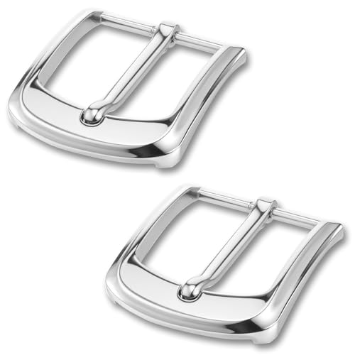Metal Silver Belt Buckle Replacement (2pcs)