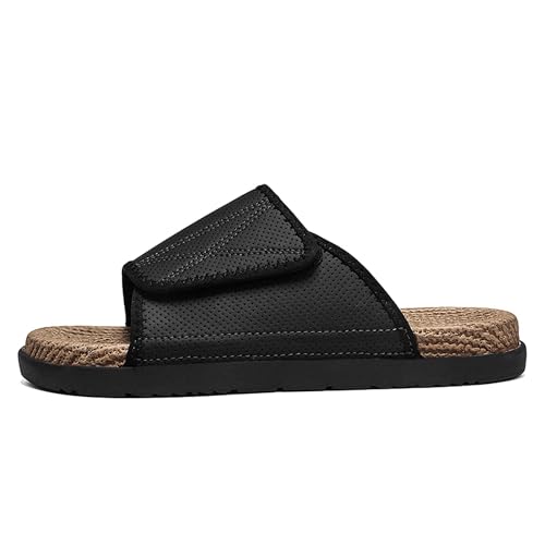 Men's Slide Sandals Summer Anti-Slip Breathable Beach Flip-Flops Comfortable Thick Sole Home Open-Toe Shower Clogs Large Size 6-142